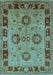 Machine Washable Oriental Light Blue Industrial Rug, wshurb3213lblu