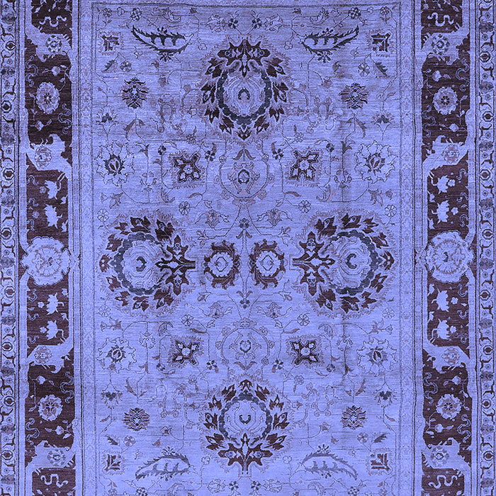 Machine Washable Oriental Blue Industrial Rug, wshurb3213blu
