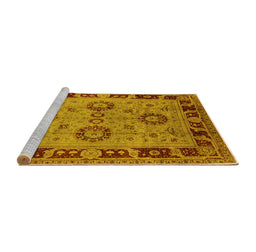 Sideview of Machine Washable Oriental Yellow Industrial Rug, wshurb3213yw