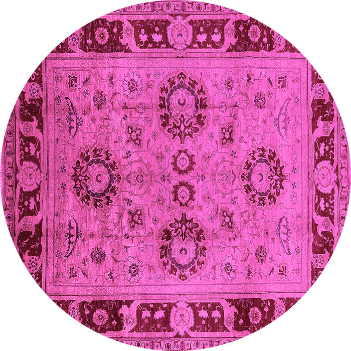 Round Oriental Pink Industrial Rug, urb3213pnk