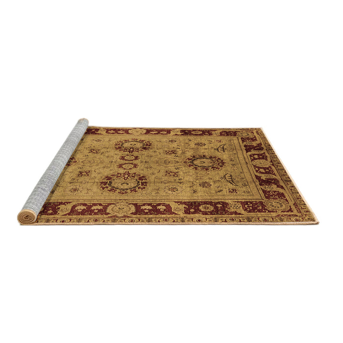 Sideview of Machine Washable Oriental Brown Industrial Rug, wshurb3213brn