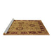 Sideview of Machine Washable Oriental Brown Industrial Rug, wshurb3213brn