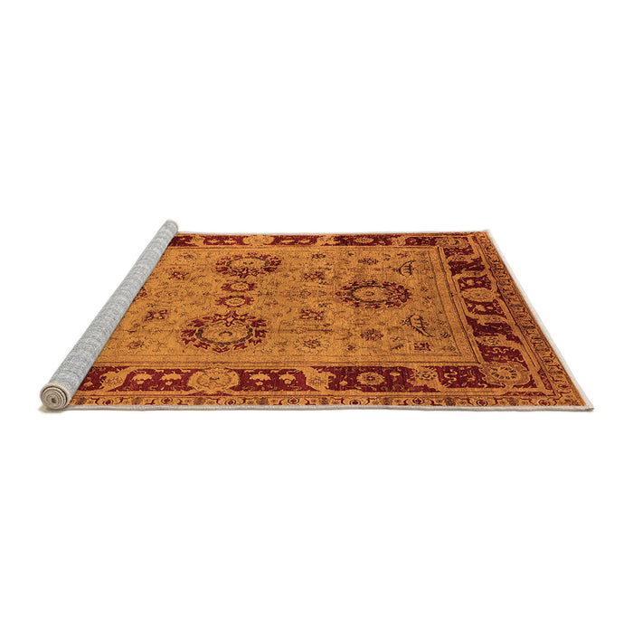 Sideview of Machine Washable Oriental Orange Industrial Area Rugs, wshurb3213org