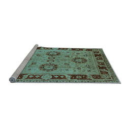 Sideview of Machine Washable Oriental Light Blue Industrial Rug, wshurb3213lblu