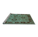 Sideview of Machine Washable Oriental Light Blue Industrial Rug, wshurb3213lblu