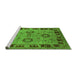 Sideview of Machine Washable Oriental Green Industrial Area Rugs, wshurb3213grn