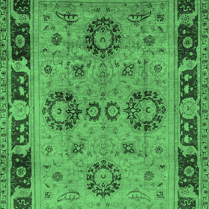 Machine Washable Oriental Emerald Green Industrial Area Rugs, wshurb3213emgrn