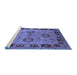 Sideview of Machine Washable Oriental Blue Industrial Rug, wshurb3213blu