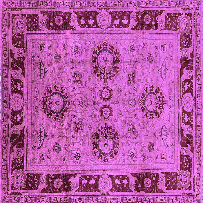 Square Machine Washable Oriental Purple Industrial Area Rugs, wshurb3213pur