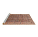 Sideview of Machine Washable Industrial Modern Fire Brick Red Rug, wshurb3214