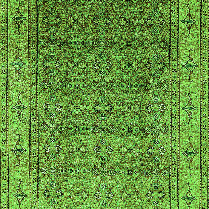 Machine Washable Oriental Green Industrial Area Rugs, wshurb3214grn