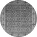 Round Oriental Gray Industrial Rug, urb3214gry