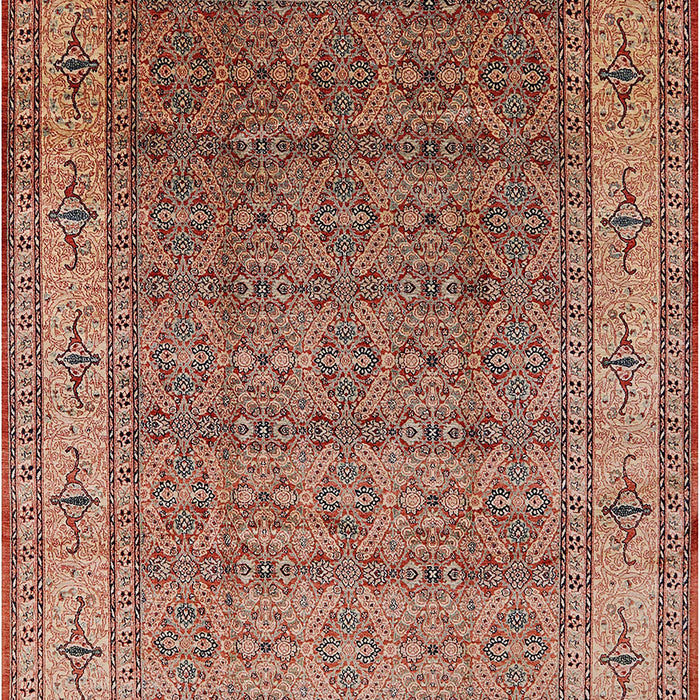 Mid-Century Modern Fire Brick Red Oriental Rug, urb3214