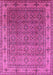 Machine Washable Oriental Pink Industrial Rug, wshurb3214pnk