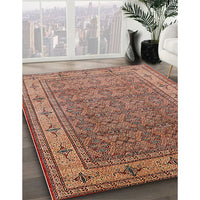 Mid-Century Modern Fire Brick Red Oriental Rug, urb3214