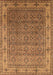 Machine Washable Oriental Brown Industrial Rug, wshurb3214brn