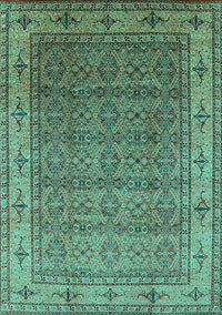 Oriental Turquoise Industrial Rug, urb3214turq