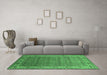 Machine Washable Oriental Emerald Green Industrial Area Rugs in a Living Room,, wshurb3214emgrn