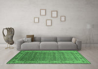 Machine Washable Oriental Emerald Green Industrial Rug, wshurb3214emgrn