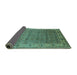 Sideview of Oriental Turquoise Industrial Rug, urb3214turq