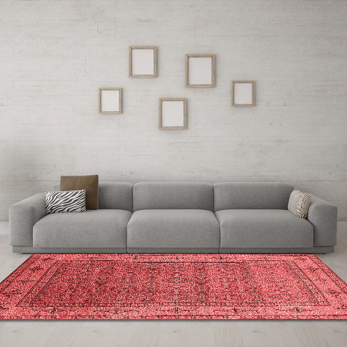 Industrial Red Washable Rugs