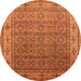 Round Oriental Orange Industrial Rug, urb3214org