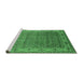 Sideview of Machine Washable Oriental Emerald Green Industrial Area Rugs, wshurb3214emgrn