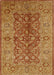 Mid-Century Modern Mahogany Brown Oriental Rug, urb3215