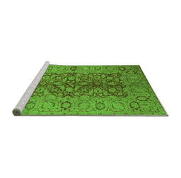 Sideview of Machine Washable Oriental Green Industrial Area Rugs, wshurb3215grn