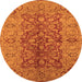 Round Oriental Orange Industrial Rug, urb3215org