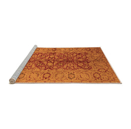 Sideview of Machine Washable Oriental Orange Industrial Area Rugs, wshurb3215org
