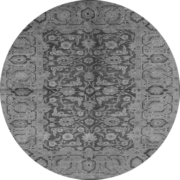Round Oriental Gray Industrial Rug, urb3215gry