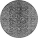 Round Oriental Gray Industrial Rug, urb3215gry