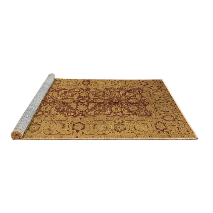 Sideview of Machine Washable Oriental Brown Industrial Rug, wshurb3215brn