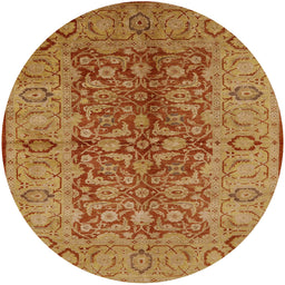 Round Machine Washable Industrial Modern Mahogany Brown Rug, wshurb3215