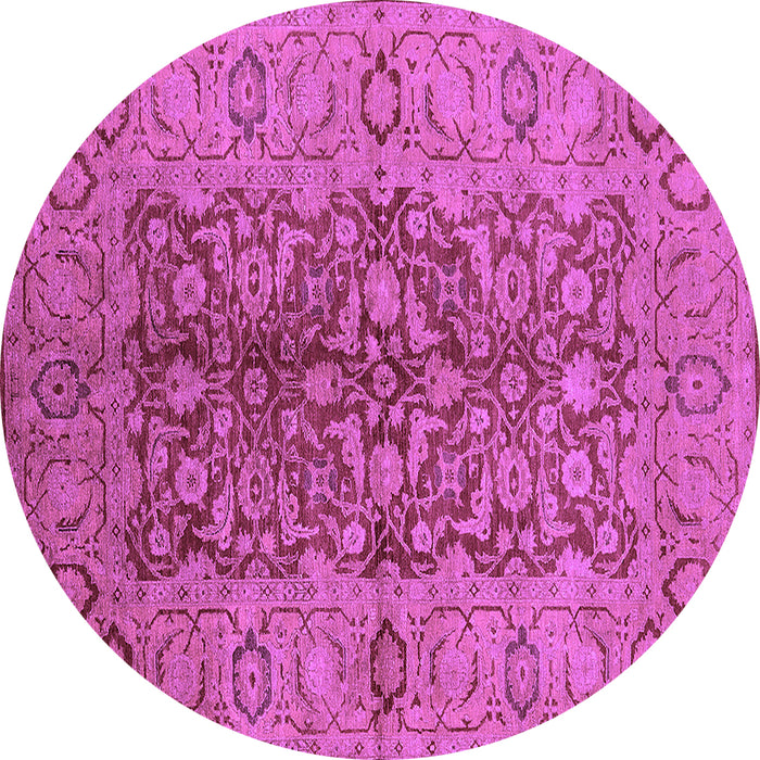 Round Oriental Purple Industrial Rug, urb3215pur