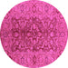 Round Oriental Pink Industrial Rug, urb3215pnk