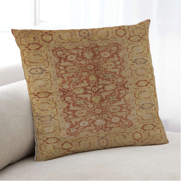 Lifestyle Image of Mid-Century Modern Urban Square Mahogany Brown Throw Pillow, 18 inch by 18 inch, pwurb3215