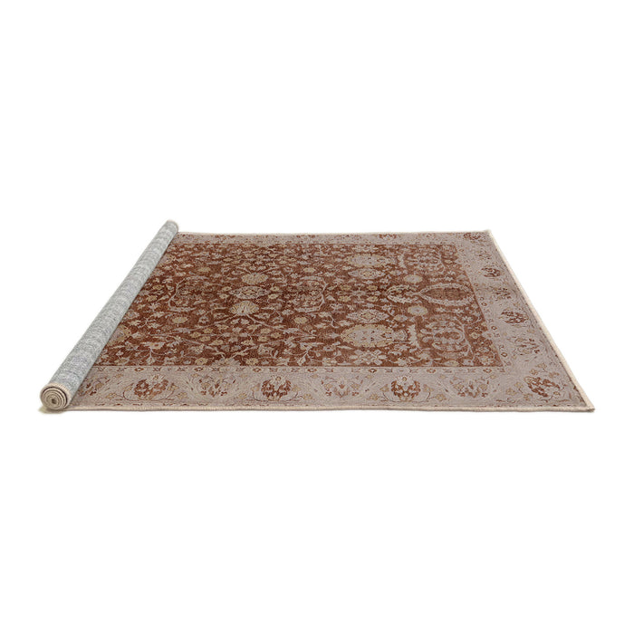 Sideview of Machine Washable Industrial Modern Chestnut Red Rug, wshurb3216