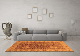 Machine Washable Oriental Orange Industrial Area Rugs in a Living Room, wshurb3216org