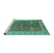 Sideview of Machine Washable Oriental Turquoise Industrial Area Rugs, wshurb3216turq