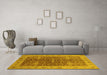 Machine Washable Oriental Yellow Industrial Rug in a Living Room, wshurb3216yw