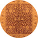 Round Oriental Orange Industrial Rug, urb3216org