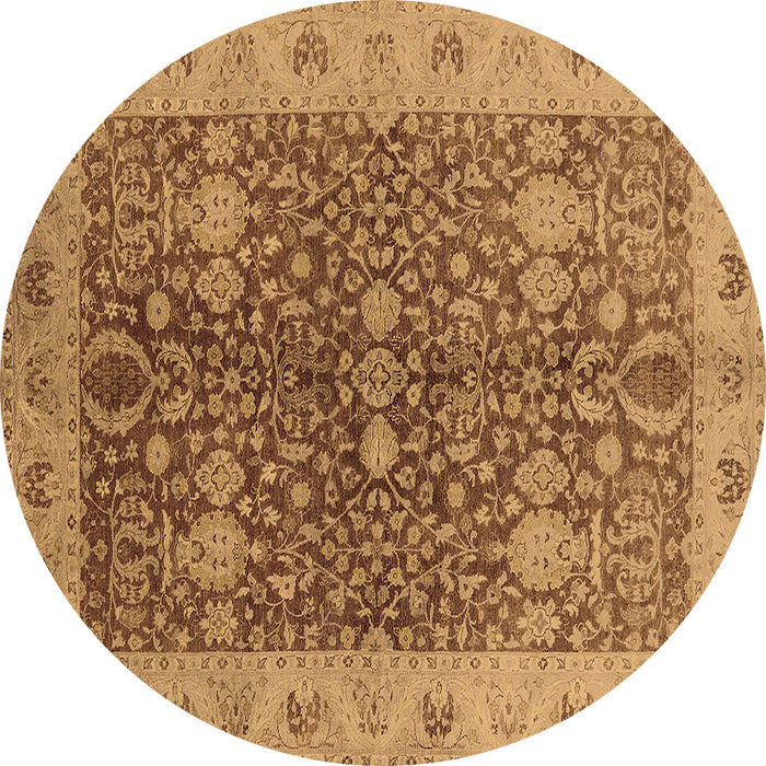 Round Oriental Brown Industrial Rug, urb3216brn