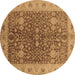 Round Oriental Brown Industrial Rug, urb3216brn