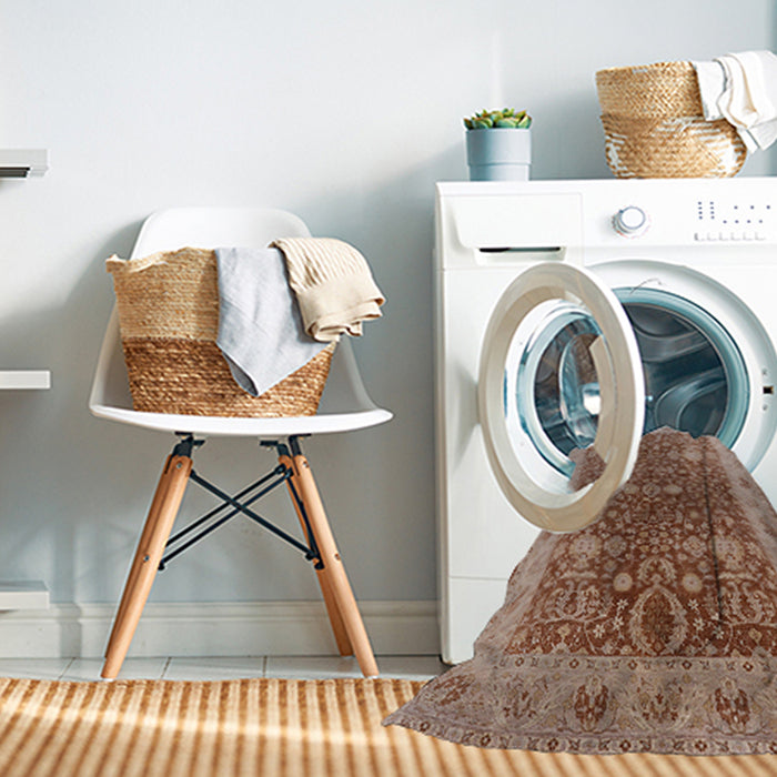 Machine Washable Industrial Modern Chestnut Red Rug in a Washing Machine, wshurb3216