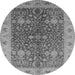 Round Oriental Gray Industrial Rug, urb3216gry