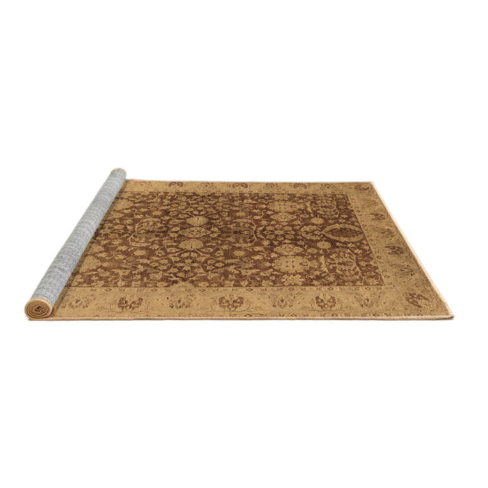 Sideview of Machine Washable Oriental Brown Industrial Rug, wshurb3216brn