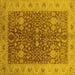 Square Machine Washable Oriental Yellow Industrial Rug, wshurb3216yw