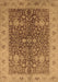 Machine Washable Oriental Brown Industrial Rug, wshurb3216brn